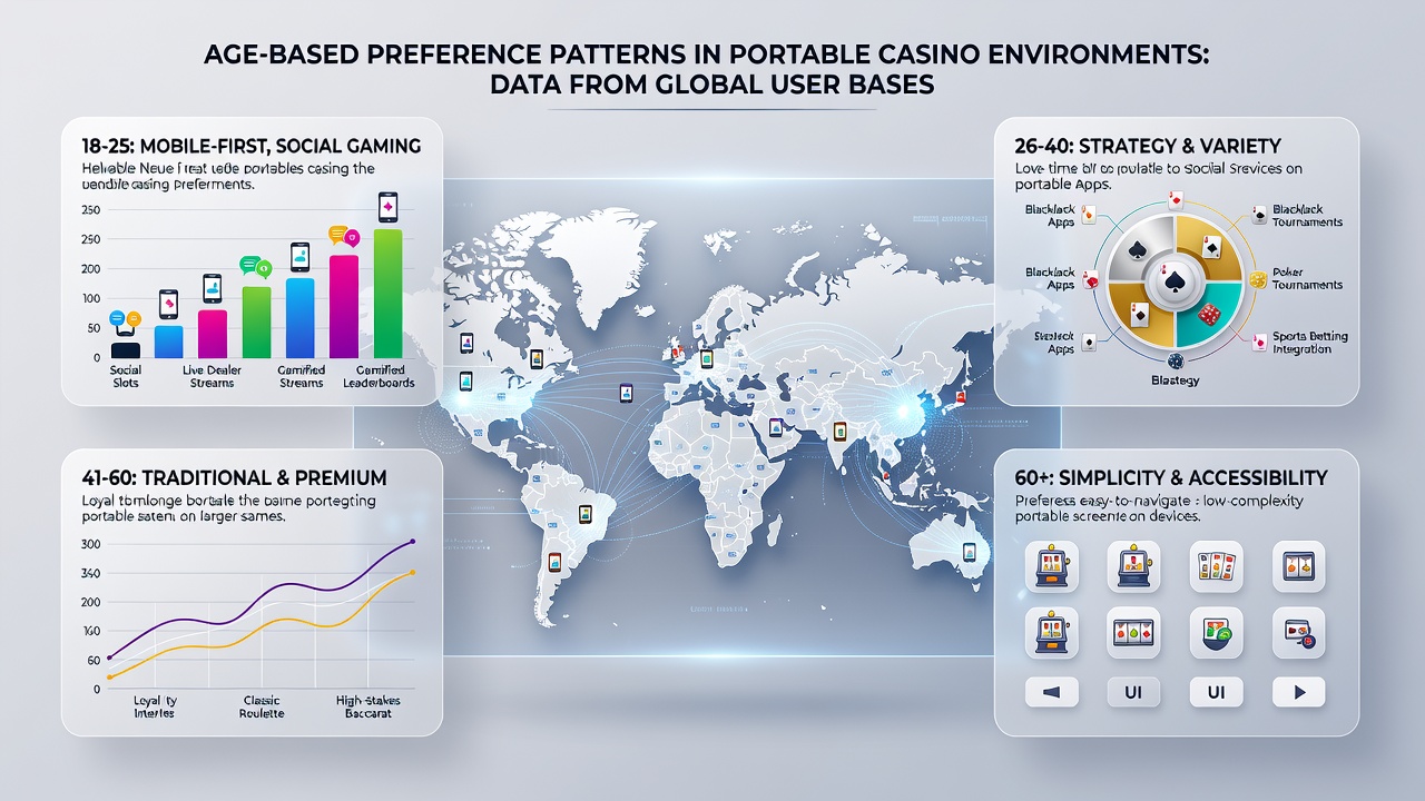 Detailed analytics dashboard displaying age-segmented preference data from portable casino sessions worldwide
