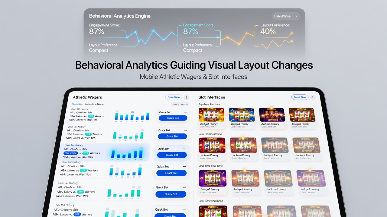 Analytics dashboard displaying user flow diagrams and layout variant performance metrics for mobile casino apps
