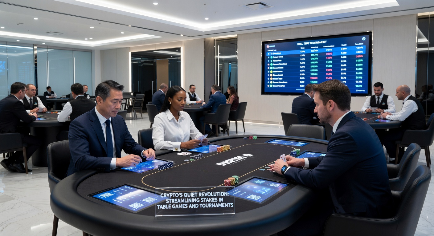 Screenshot of a crypto poker tournament leaderboard displaying real-time stakes and blockchain-verified payouts