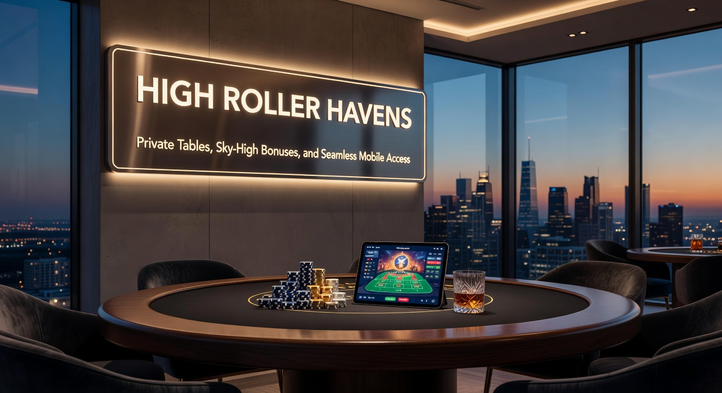 Elegant private gaming table setup with high-stakes chips and luxury interface on a mobile device