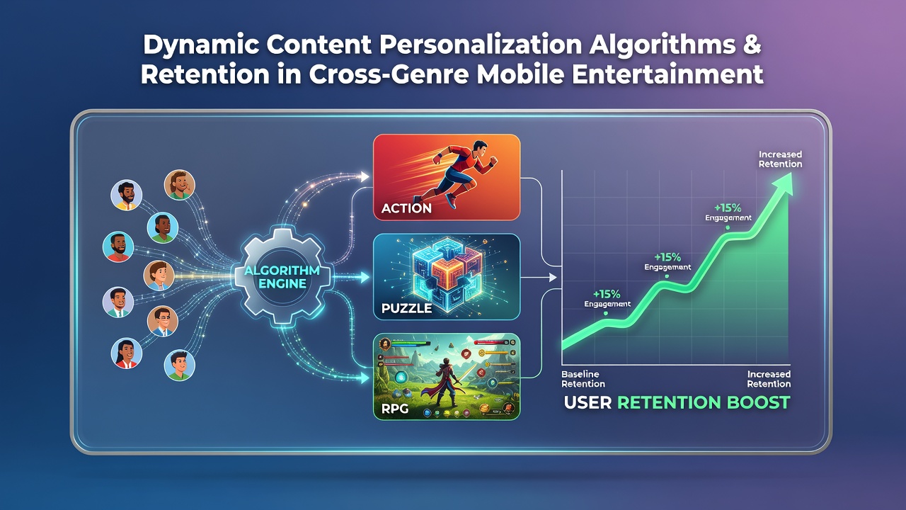 Data visualization of user retention trends influenced by personalization algorithms in mobile simulation platforms