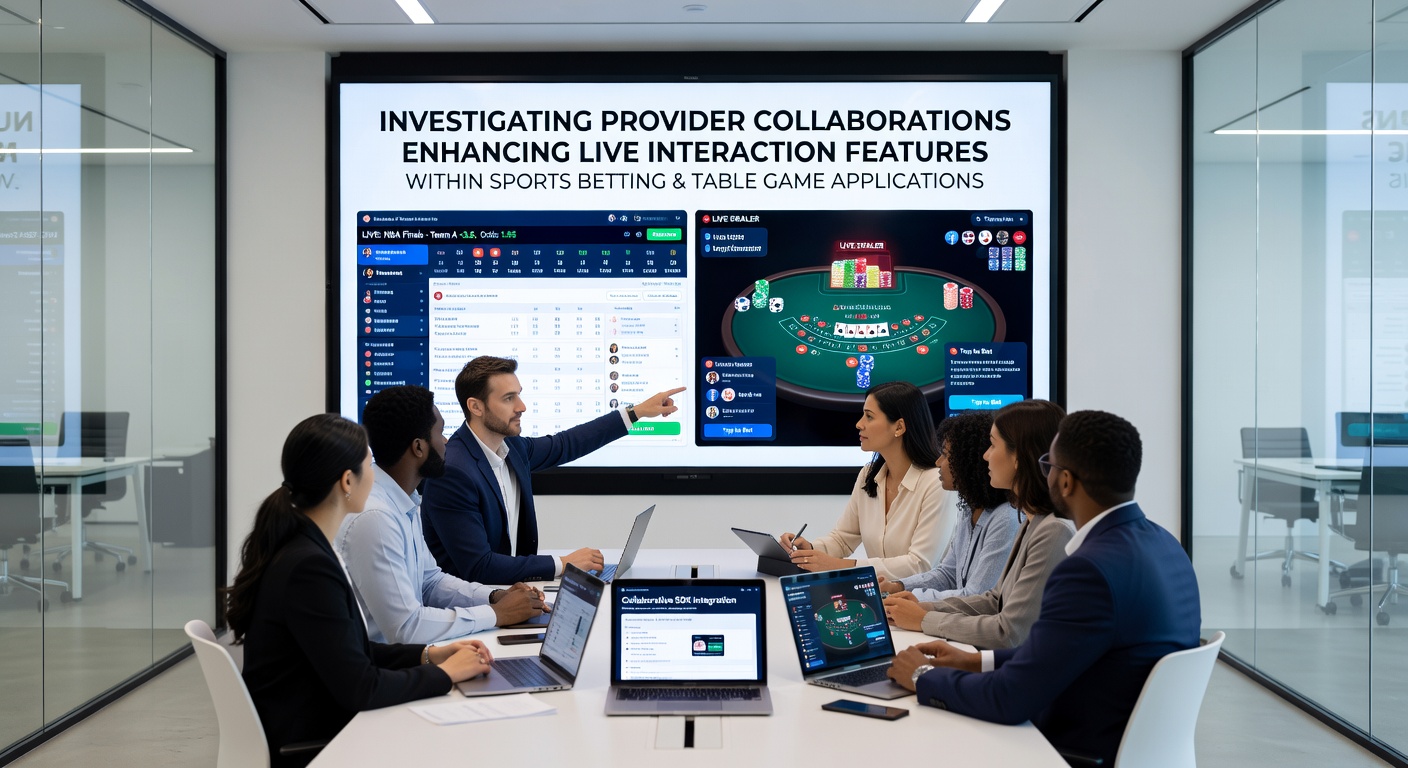 Providers collaborating on live interaction tools for sports betting platforms and table game interfaces in digital applications